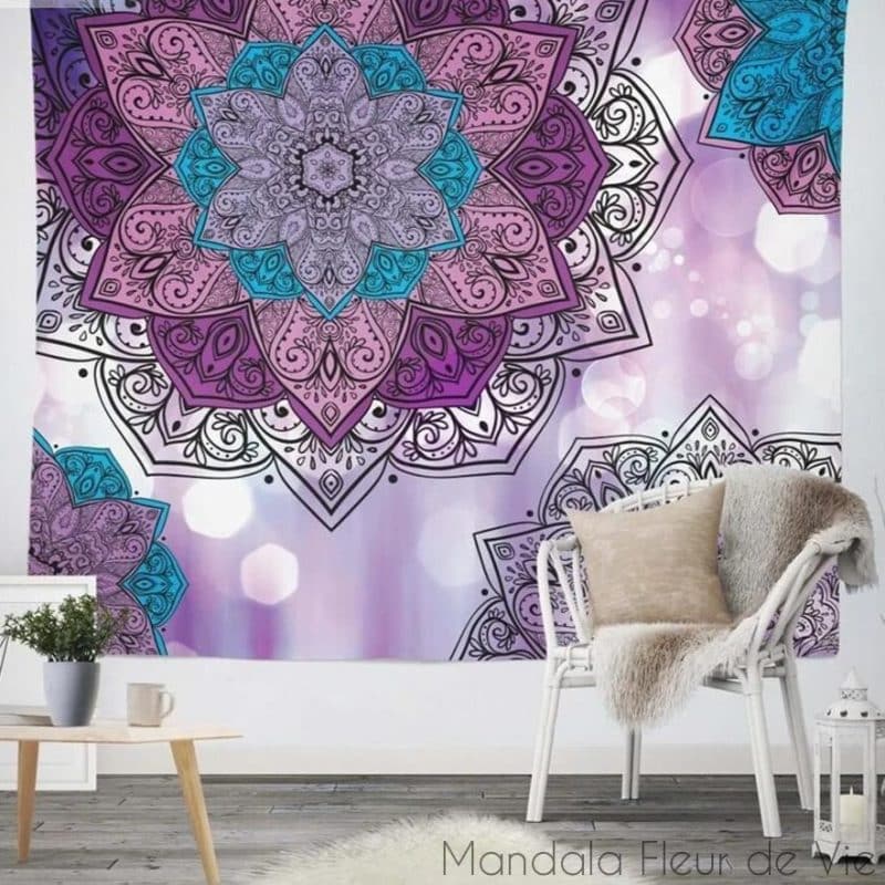 tenture murale decor mandalas mandala fleur de vie