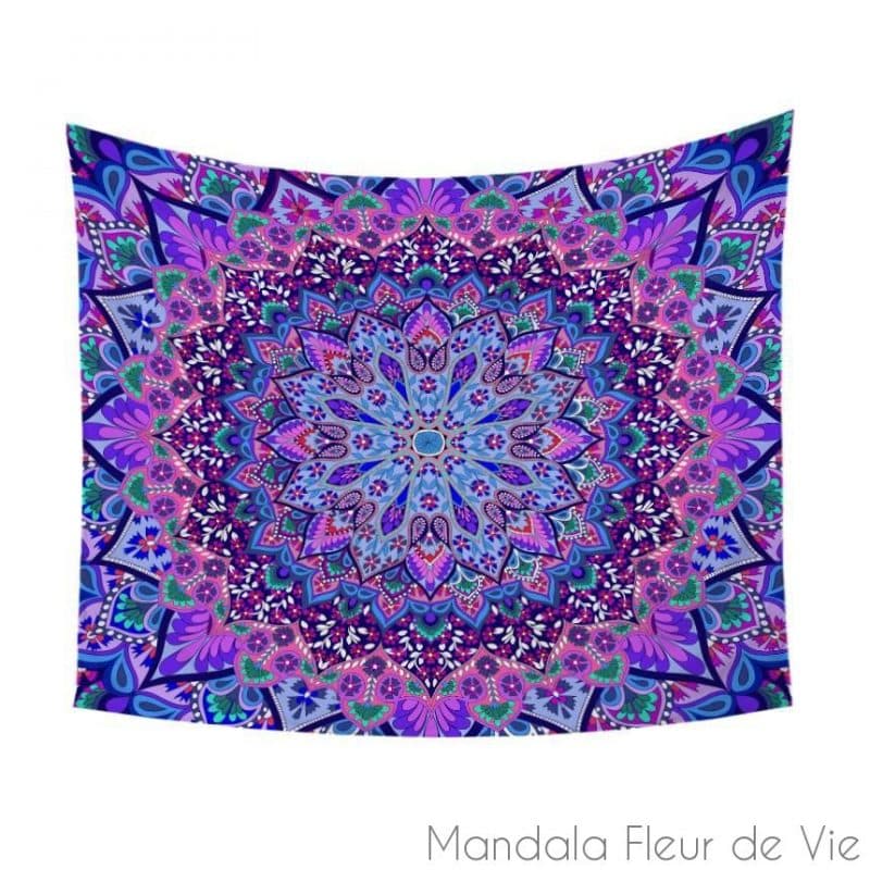 tenture murale mandala boho mauve 150200cm purple mandala fleur de vie 2